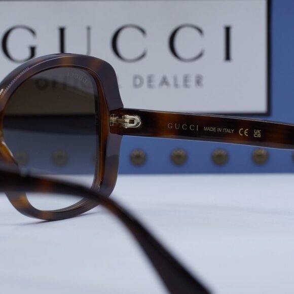 Gucci GG0762S 002 Square Sunglasses - Havana / Brown Gradient main image 5